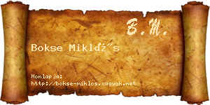 Bokse Miklós névjegykártya